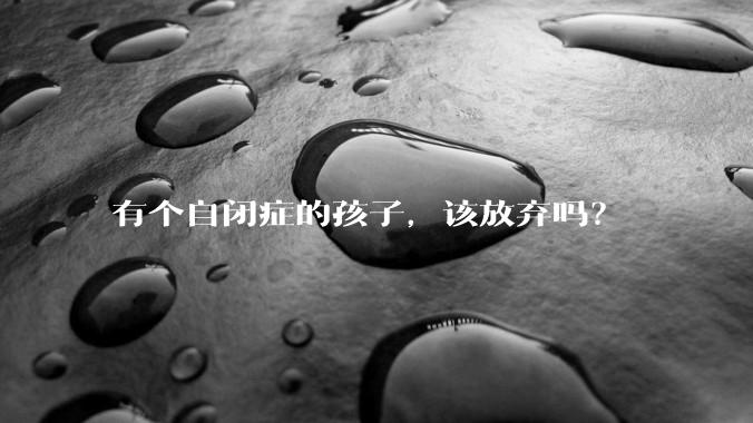 有个自闭症的孩子，该放弃吗？