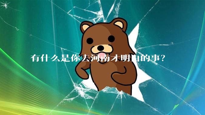 有什么是你去河南才明白的事？